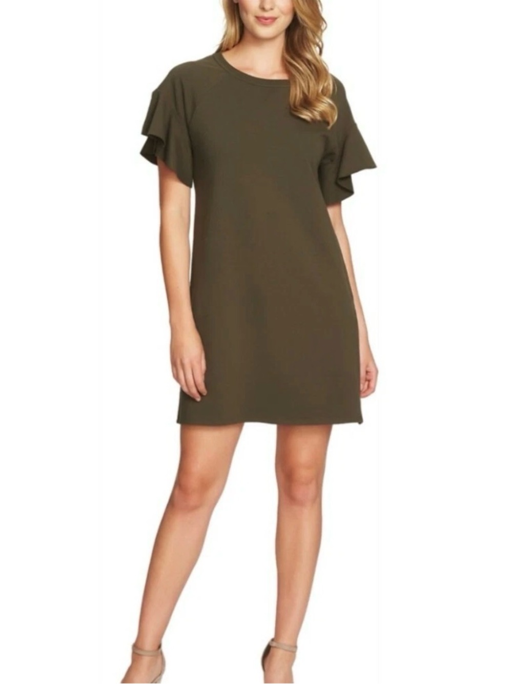1.State French Terry Olive Green Sweater Dress Size Small